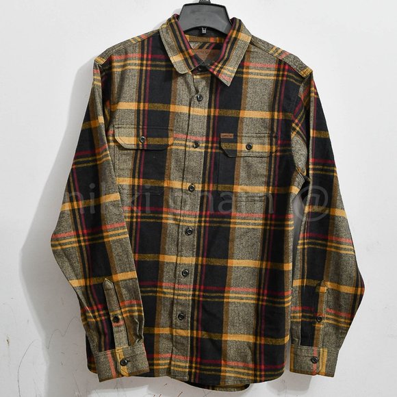 NWT  ORVIS Heavy Weight Flannel Men's  Hand Pockets Long Sleeve in  Brown - Picture 3 of 5